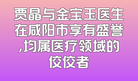 贾晶与金宝玉医生在咸阳市享有盛誉，均属医疗领域的佼佼者