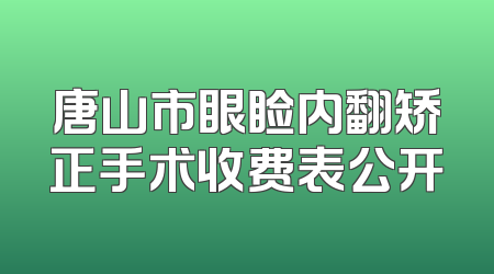唐山市眼睑内翻矫正手术收费表公开