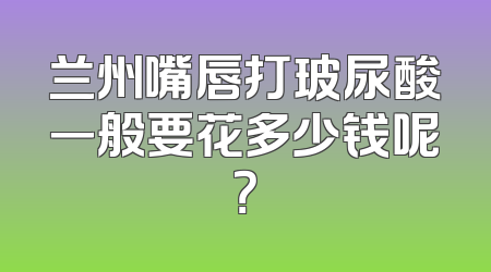 兰州嘴唇打玻尿酸一般要花多少钱呢？
