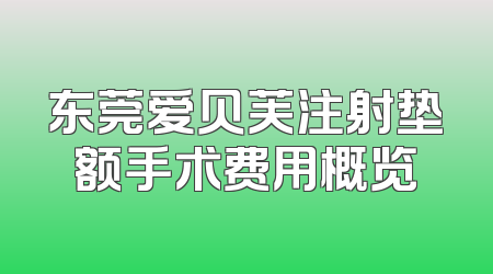 东莞爱贝芙注射垫额手术费用概览