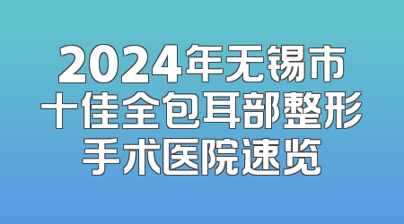 2024年无锡市十佳全包耳部整形手术医院速览