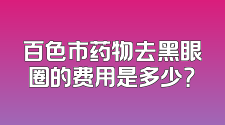 百色市药物去黑眼圈的费用是多少？