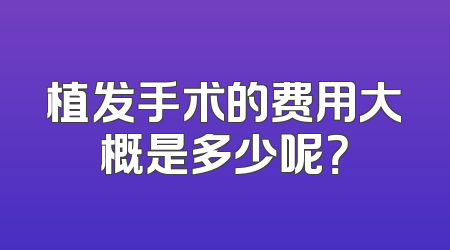植发手术的费用大概是多少呢？