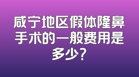 咸宁地区假体隆鼻手术的一般费用是多少？