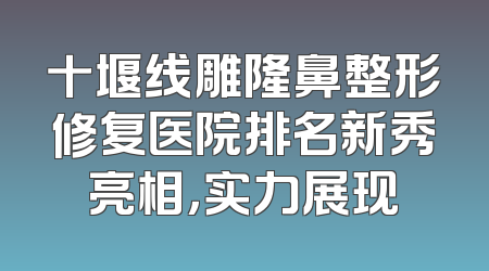 十堰线雕隆鼻整形修复医院排名新秀亮相，实力展现