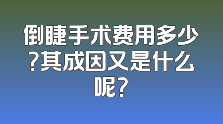 倒睫手术费用多少？其成因又是什么呢？