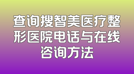 查询搜智美医疗整形医院电话与在线咨询方法