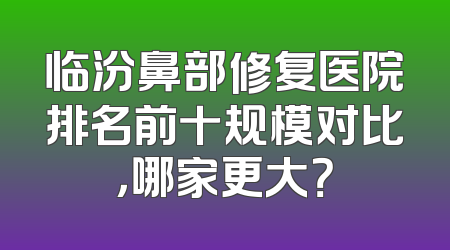 临汾鼻部修复医院排名前十规模对比，哪家更大？
