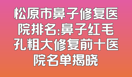 松原市鼻子修复医院排名：鼻子红毛孔粗大修复前十医院名单揭晓