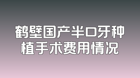 鹤壁国产半口牙种植手术费用情况