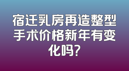 宿迁乳房再造整型手术价格新年有变化吗？