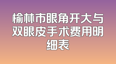 榆林市眼角开大与双眼皮手术费用明细表