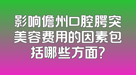 影响儋州口腔腭突美容费用的因素包括哪些方面？