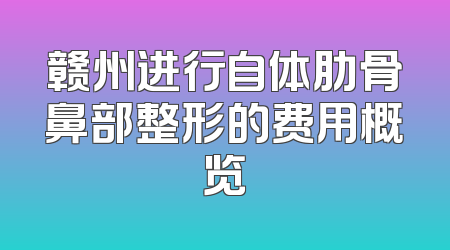 赣州进行自体肋骨鼻部整形的费用概览