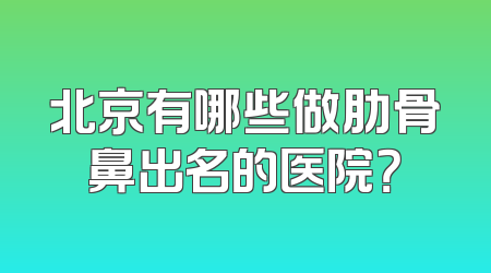 北京有哪些做肋骨鼻出名的医院？