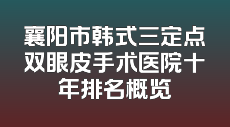 襄阳市韩式三定点双眼皮手术医院十年排名概览