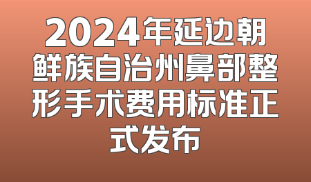2024年延边朝鲜族自治州鼻部整形手术费用标准正式发布
