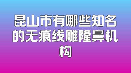 昆山市有哪些知名的无痕线雕隆鼻机构