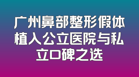 广州鼻部整形假体植入公立医院与私立口碑之选