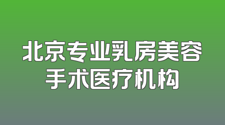 北京专业乳房美容手术医疗机构