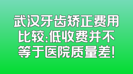 武汉牙齿矫正费用比较：低收费并不等于医院质量差！