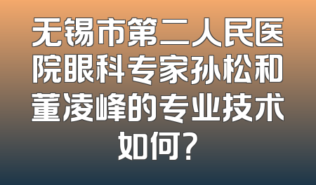 无锡市第二人民医院眼科专家孙松和董凌峰的专业技术如何？