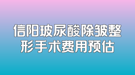 信阳玻尿酸除皱整形手术费用预估
