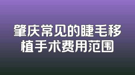肇庆常见的睫毛移植手术费用范围