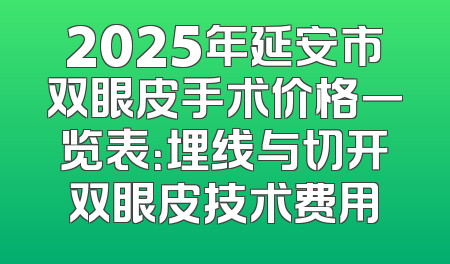 2025年延安市双眼皮手术价格一览表：埋线与切开双眼皮技术费用