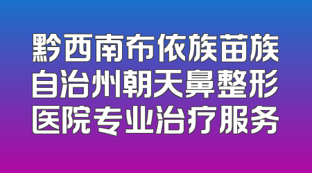 黔西南布依族苗族自治州朝天鼻整形医院专业治疗服务