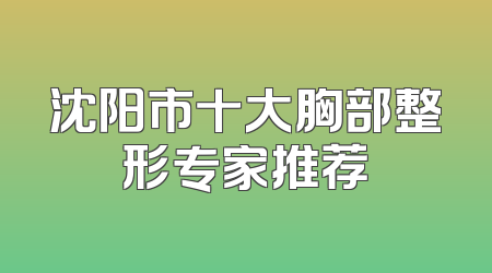 沈阳市十大胸部整形专家推荐