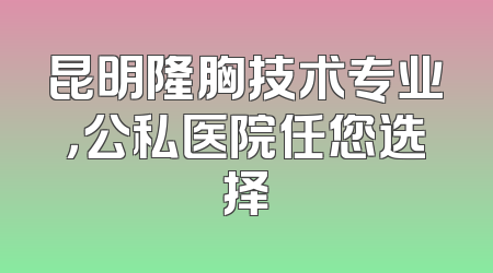 昆明隆胸技术专业，公私医院任您选择