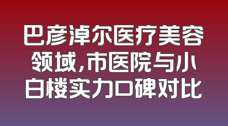 巴彦淖尔医疗美容领域，市医院与小白楼实力口碑对比