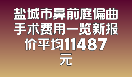 盐城市鼻前庭偏曲手术费用一览新报价平均11487元