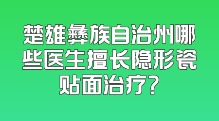 楚雄彝族自治州哪些医生擅长隐形瓷贴面治疗？