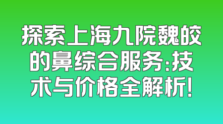 探索上海九院魏皎的鼻综合服务：技术与价格全解析！