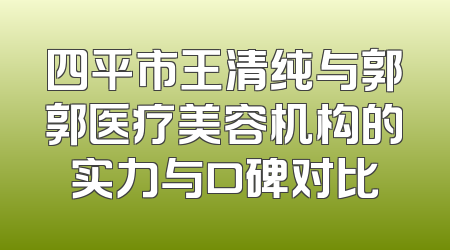 四平市王清纯与郭郭医疗美容机构的实力与口碑对比