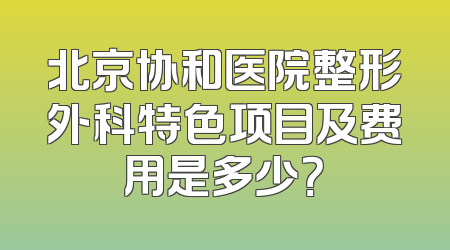 北京协和医院整形外科特色项目及费用是多少？