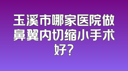 玉溪市哪家医院做鼻翼内切缩小手术好？