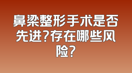 鼻梁整形手术是否先进？存在哪些风险？