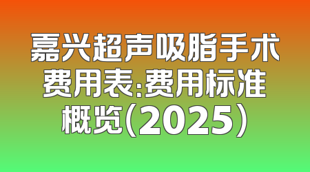 嘉兴超声吸脂手术费用表：费用标准概览（2025）