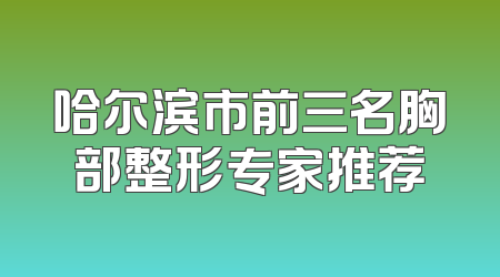 哈尔滨市前三名胸部整形专家推荐