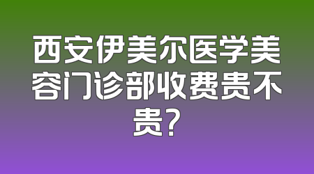 西安伊美尔医学美容门诊部收费贵不贵？