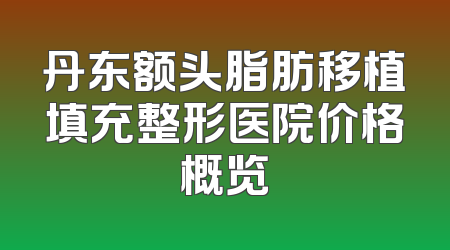 丹东额头脂肪移植填充整形医院价格概览