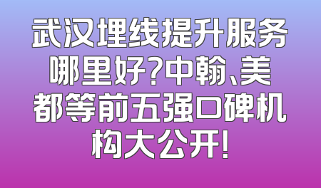 武汉埋线提升服务哪里好？中翰、美都等前五强口碑机构大公开！