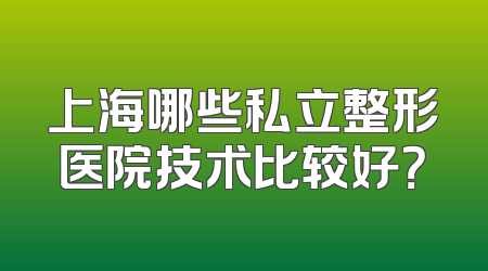 上海哪些私立整形医院技术比较好？