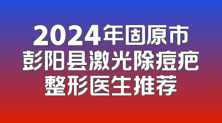 2024年固原市彭阳县激光除痘疤整形医生推荐