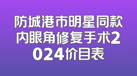 防城港市明星同款内眼角修复手术2024价目表