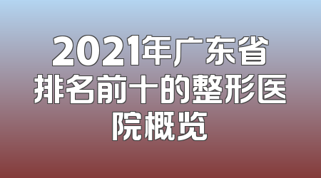 2021年广东省排名前十的整形医院概览