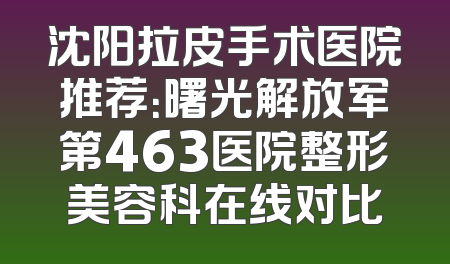 沈阳拉皮手术医院推荐：曙光解放军第463医院整形美容科在线对比